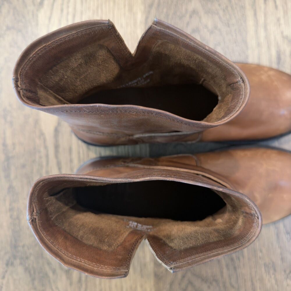 Frye Veronica Flex Bootie Leather Ankle Boots Womens 8.5 Distressed Brown Buckle - Picture 8 of 11